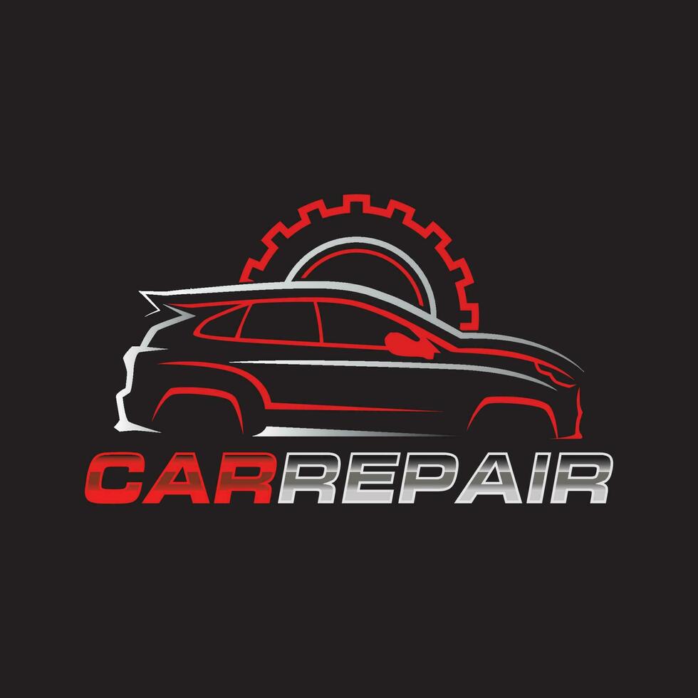 minimalista auto riparazione logo design modello. auto riparazione servizio logo vettore