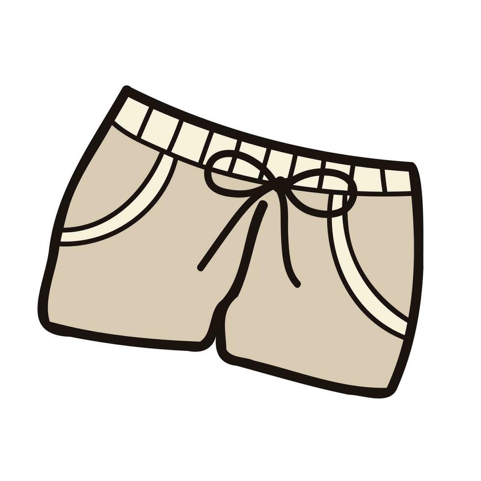 mano disegnato pantaloncini per uomini nel scarabocchio stile vettore