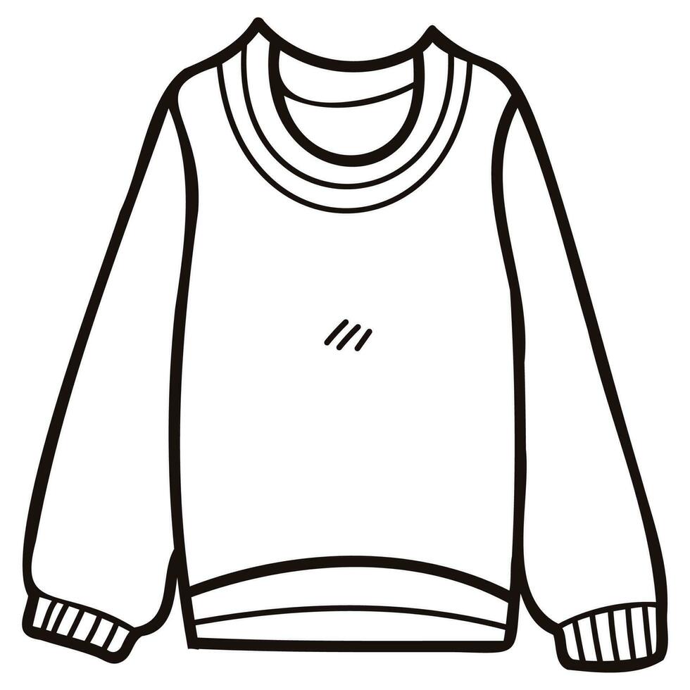 mano disegnato carino maglione per donne nel scarabocchio stile vettore