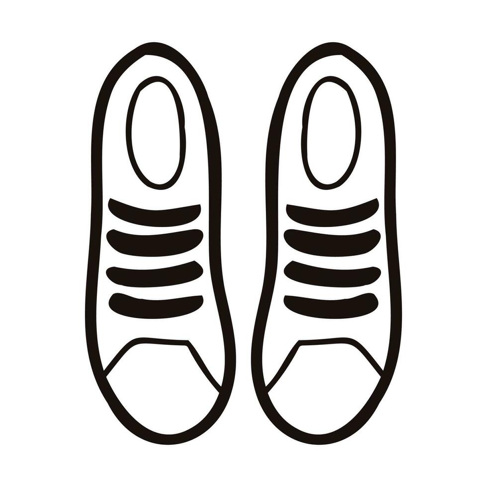 mano disegnato carino scarpe da ginnastica nel scarabocchio stile vettore