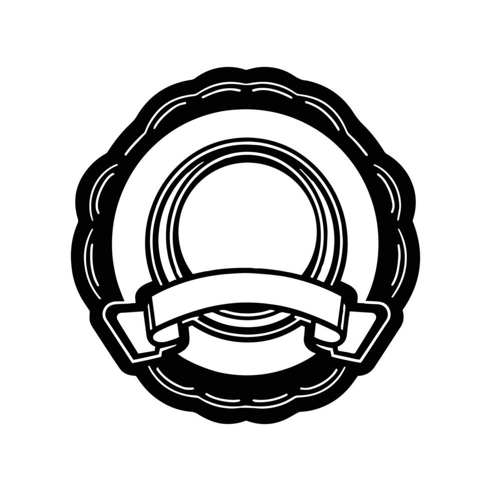 Vintage ▾ logo nel piatto linea arte stile vettore
