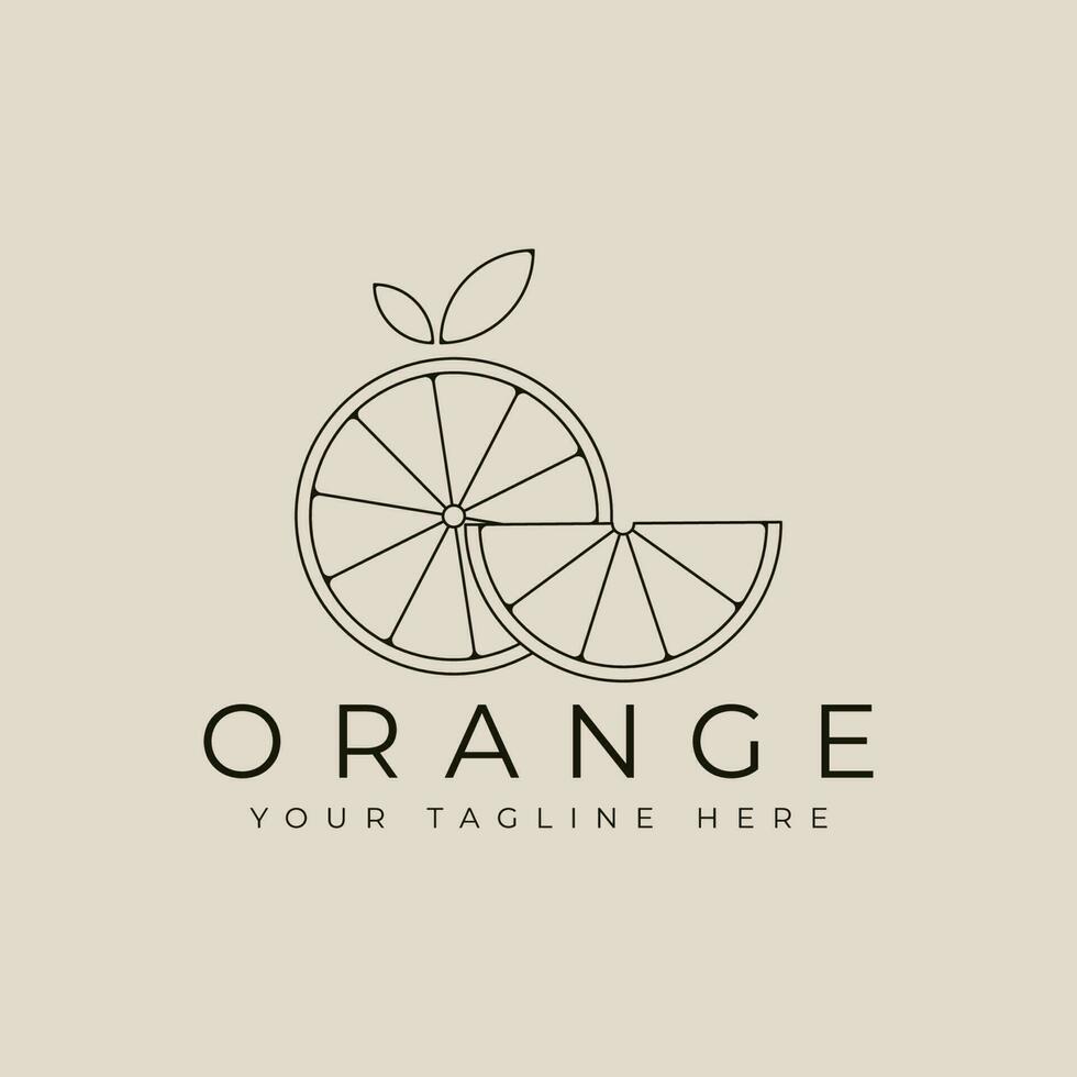 arancia frutta logo design con minimalista stile logo vettore illustrazione design