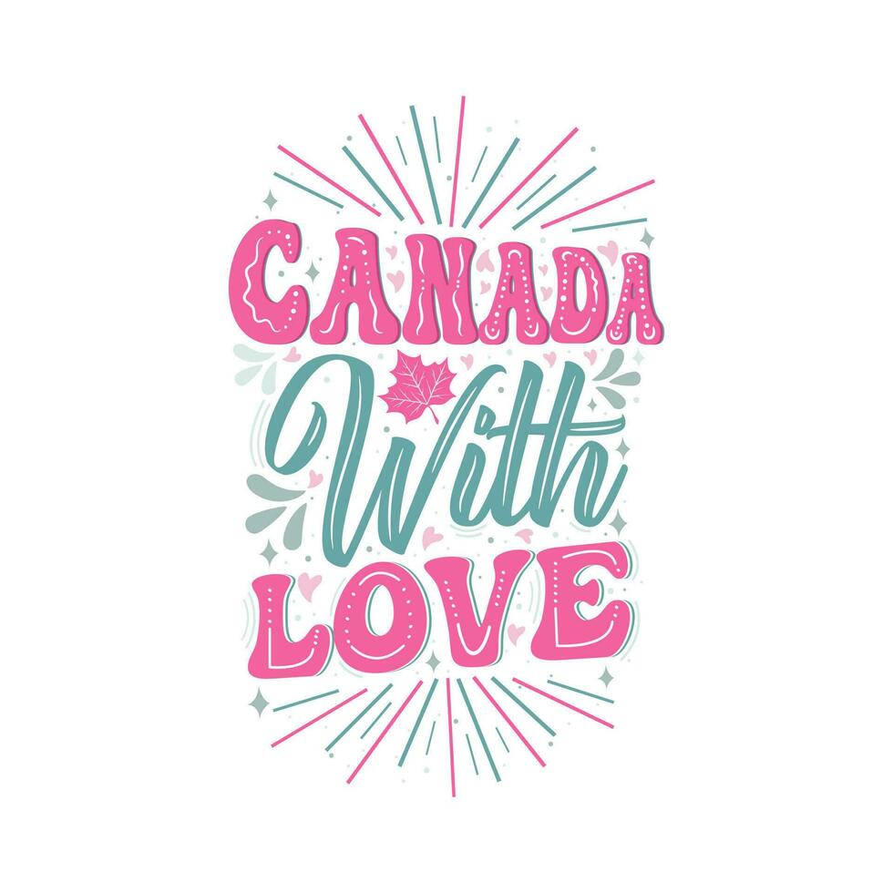 Canada giorno vettore illustrazione. contento Canada giorno lettering vacanza design. isolato su un' bianca sfondo.