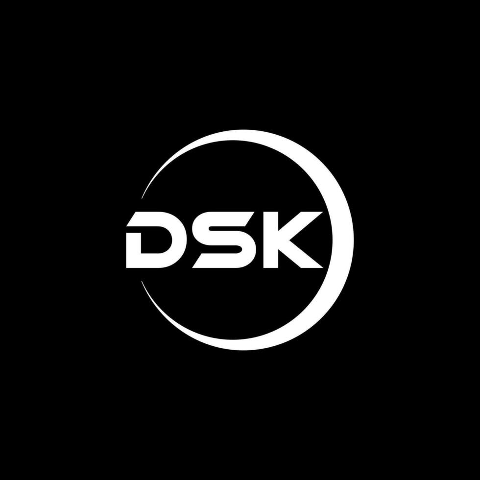 dsk lettera logo design nel illustrazione. vettore logo, calligrafia disegni per logo, manifesto, invito, eccetera.