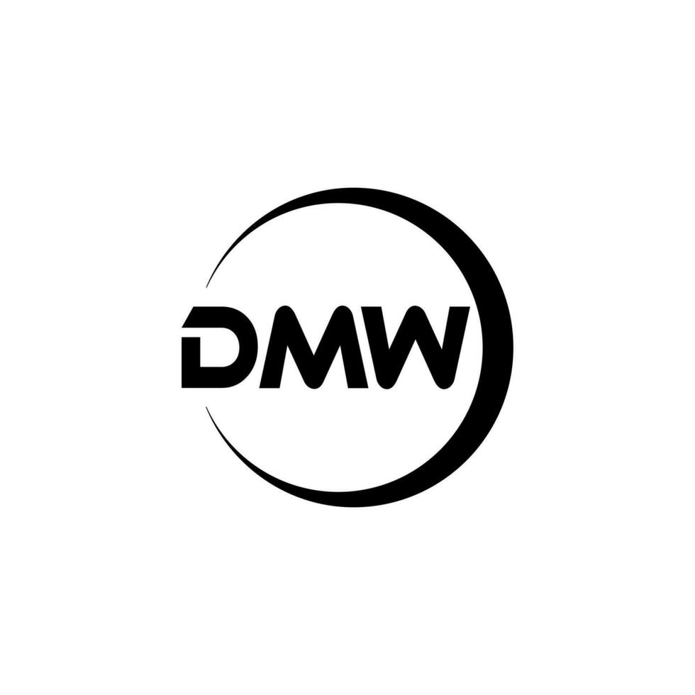 dmw lettera logo design nel illustrazione. vettore logo, calligrafia disegni per logo, manifesto, invito, eccetera.