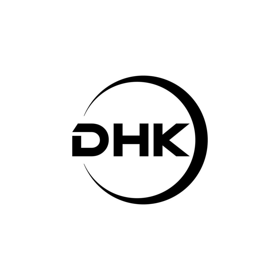 dhk lettera logo design nel illustrazione. vettore logo, calligrafia disegni per logo, manifesto, invito, eccetera.