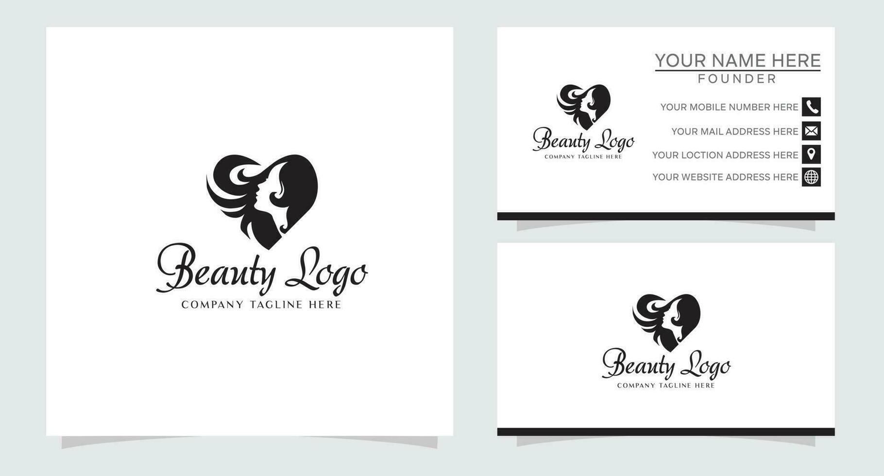 donne viso con fiore logo design e attività commerciale carta. naturale donne logo per bellezza salone, terme, cosmetici, e pelle cura logo vettore