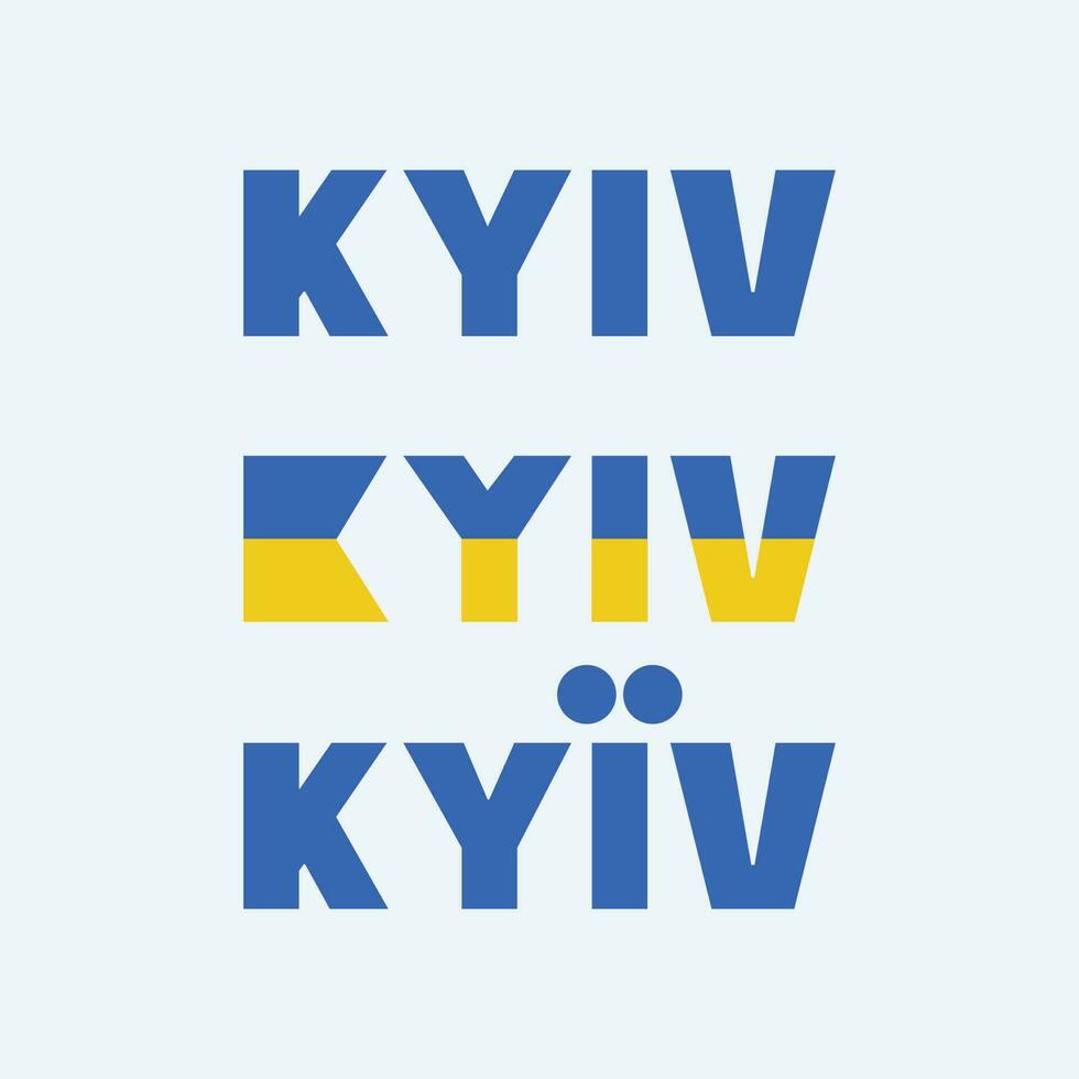 kyiv Ucraina tipografia disegni isolato vettore. gruppo di kyiv città testo bandiera cartello, per magliette, manifesti, cartoline e Di Più vettore