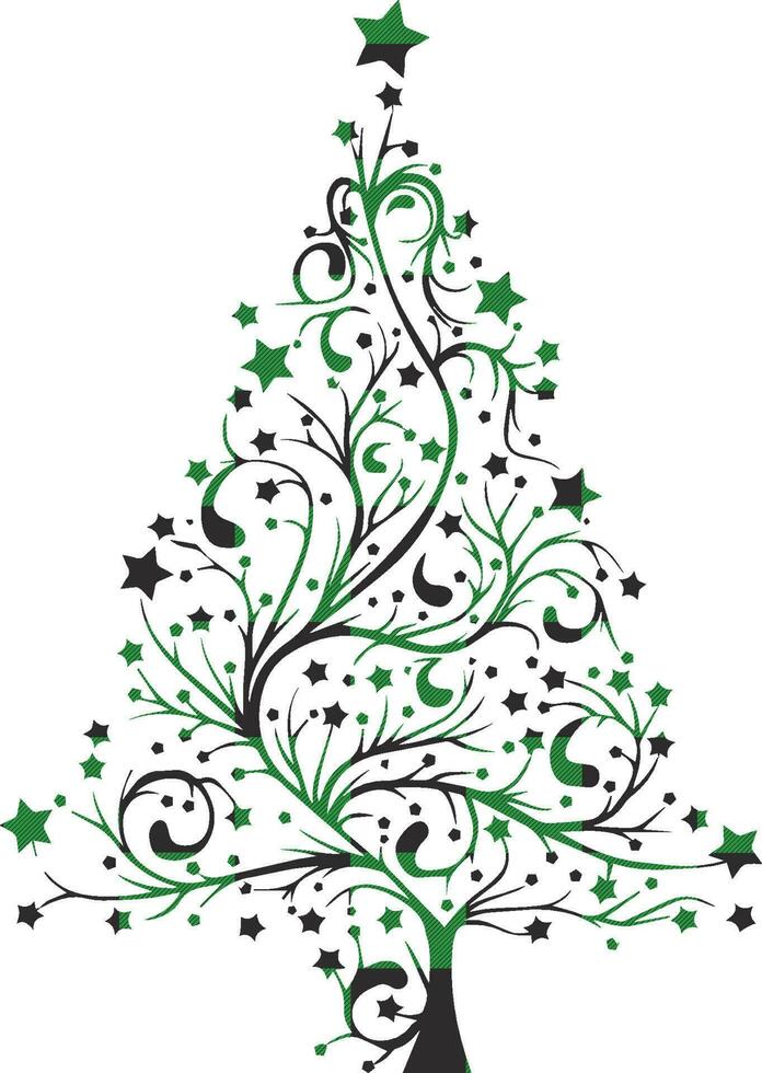 Natale albero , bufalo plaid vettore ornamenti