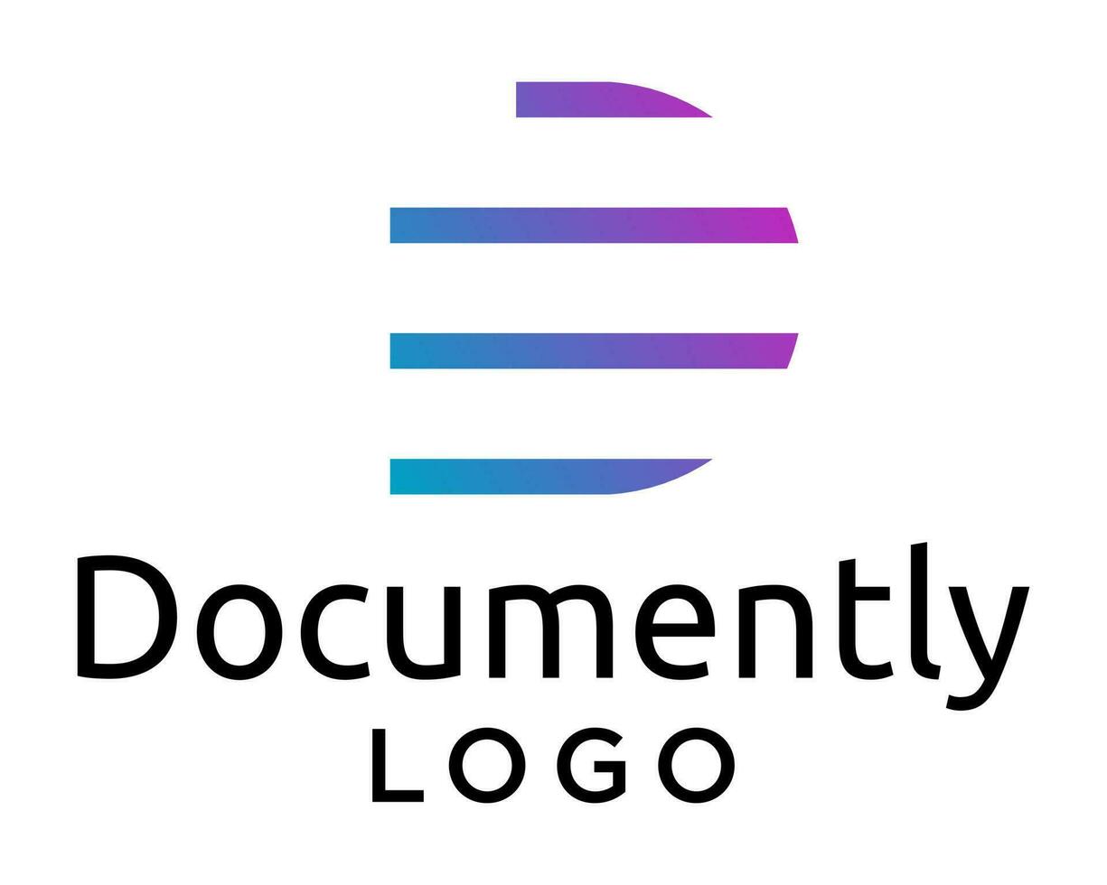 lettera d monogramma documento carta logo design. vettore