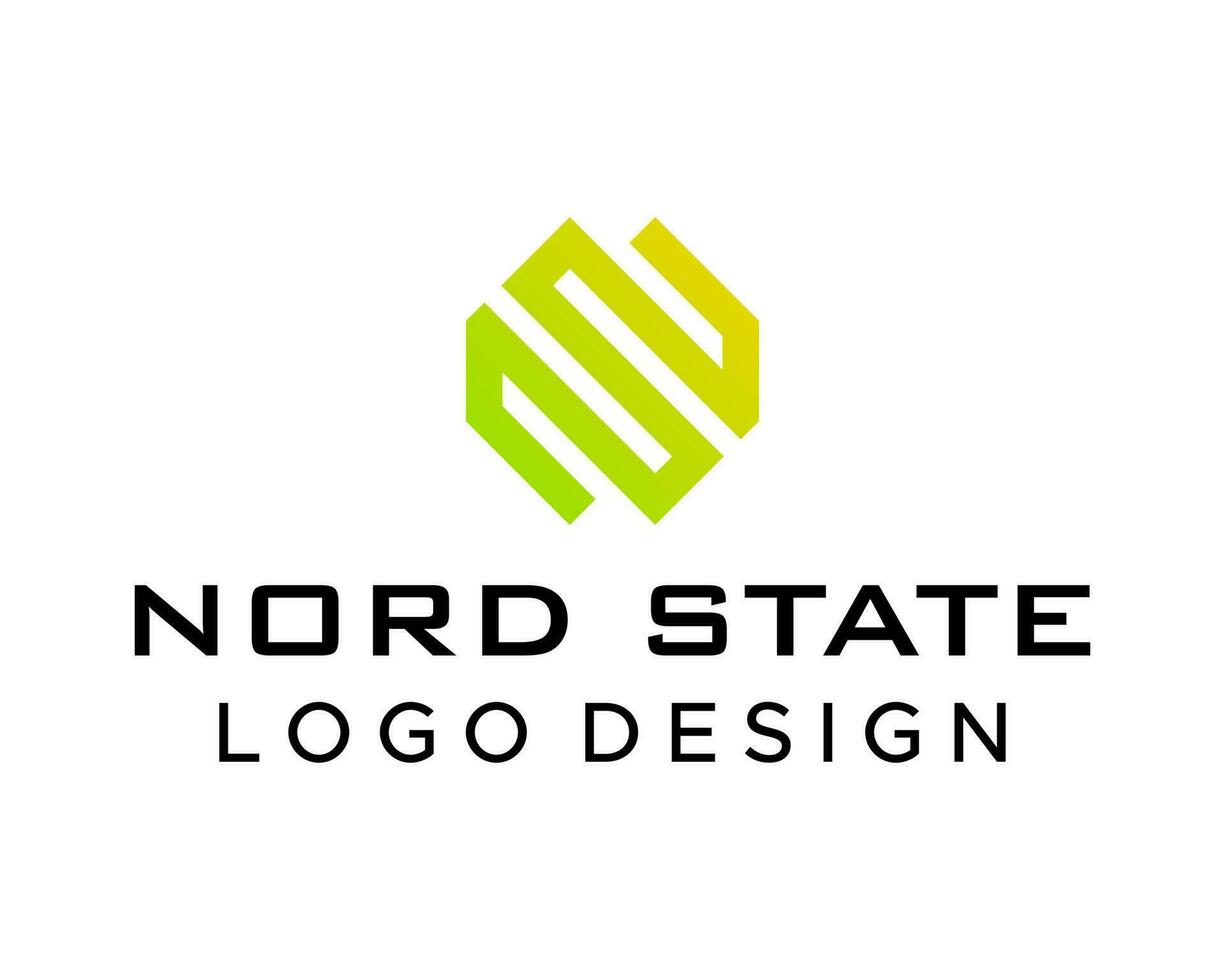 ns lettera monogramma semplice geometrico logo design. vettore