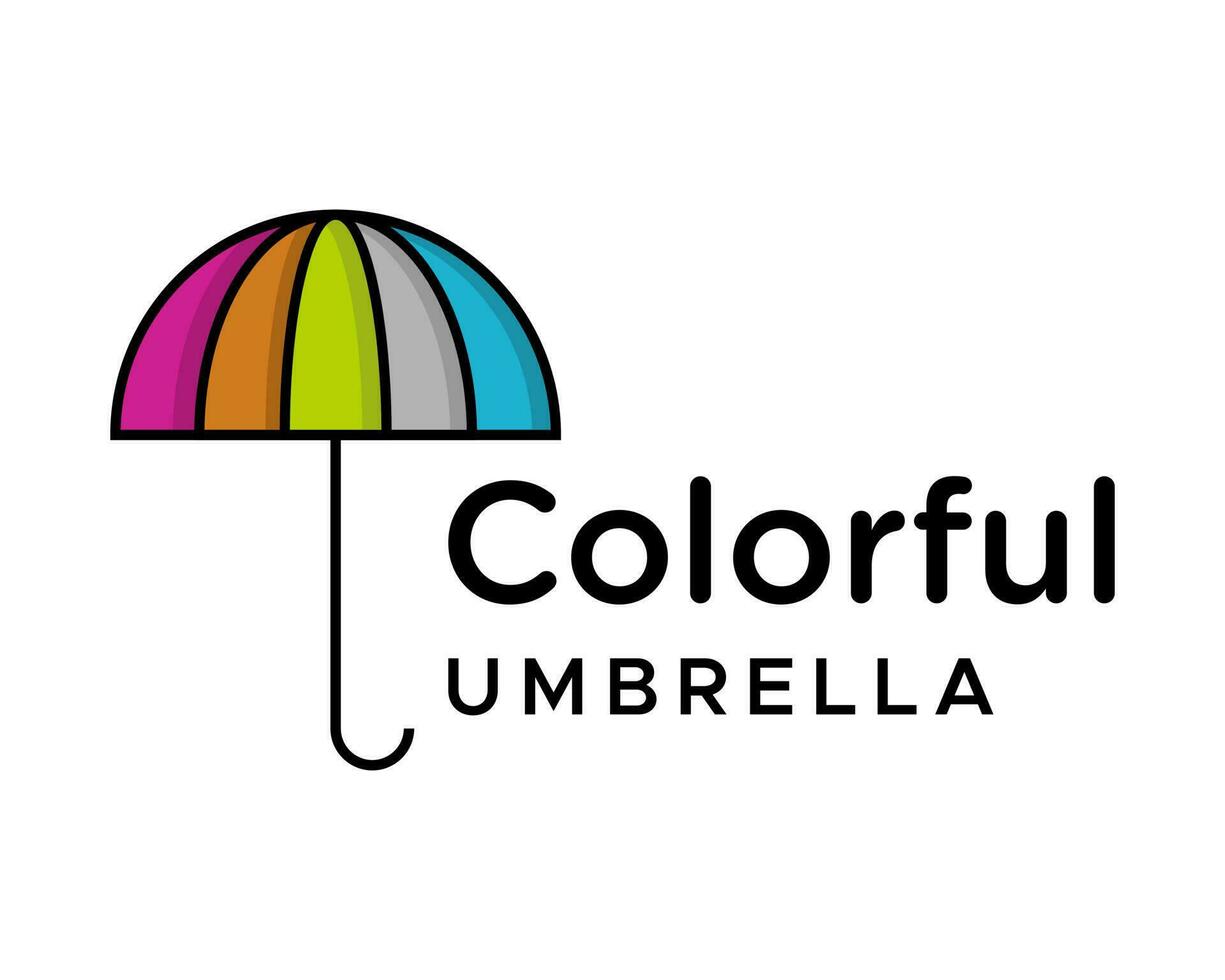 colorato ombrello logo design. vettore