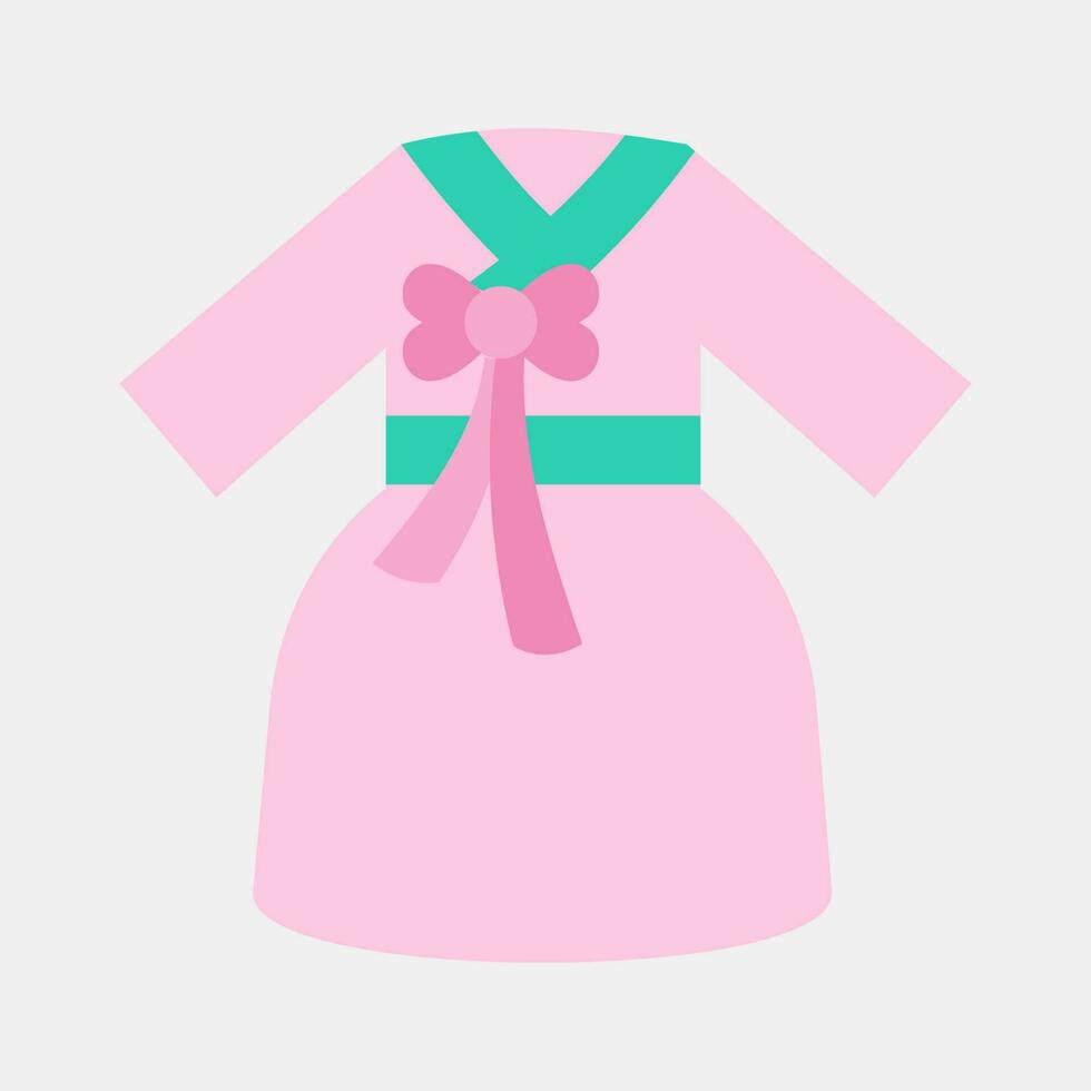 icona hanbok vestire. Sud Corea elementi. icone nel piatto stile. bene per stampe, manifesti, logo, annuncio, infografica, eccetera. vettore