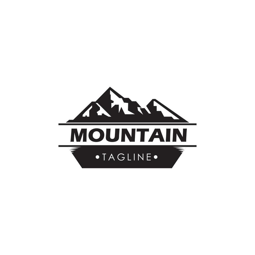 montagna logo, montagna spedizione e roccia arrampicata vettore icone.