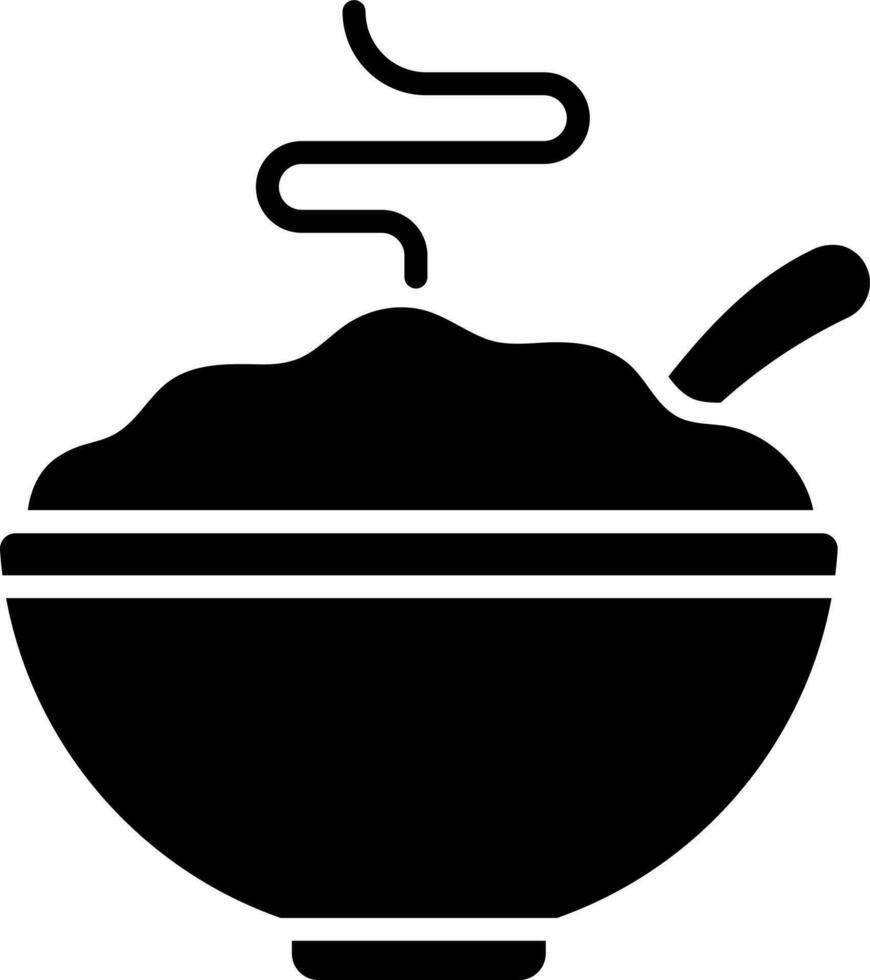 porridge glifo icona nel piatto stile. vettore