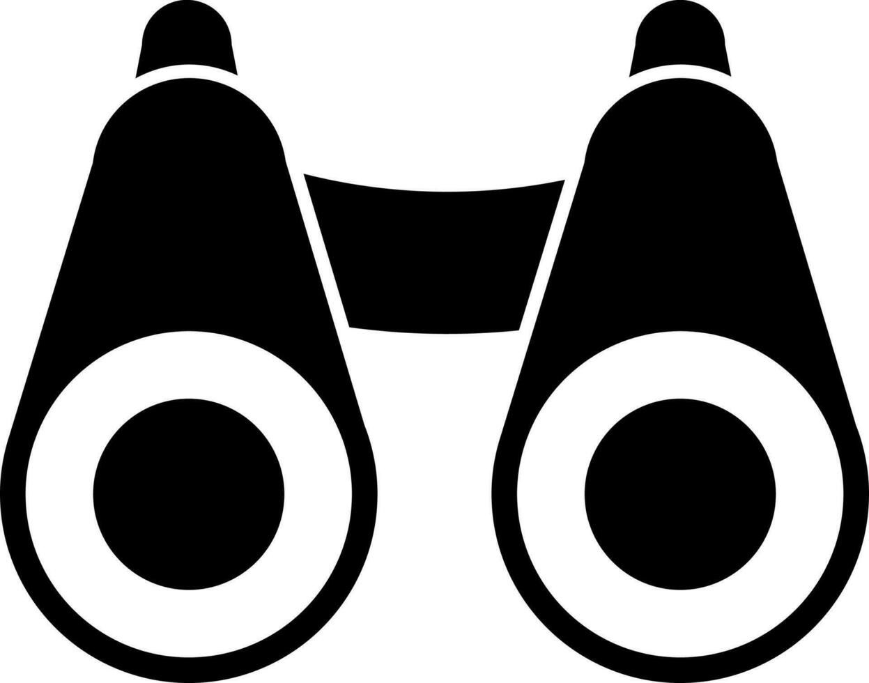 nero e bianca binoculare icona nel piatto stile. vettore