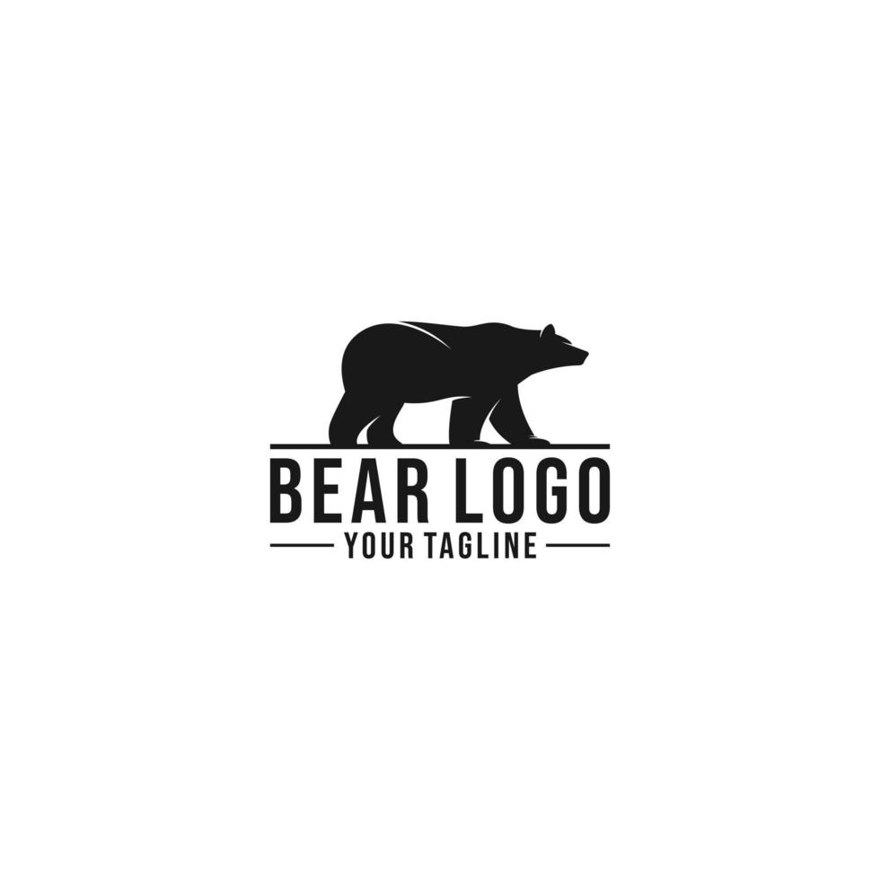 orso logo a sfondo bianco vettore