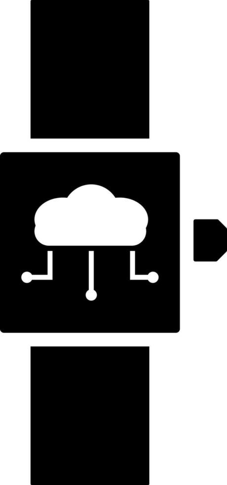 digitale o inteligente orologio icona nel nero e bianca colore. vettore