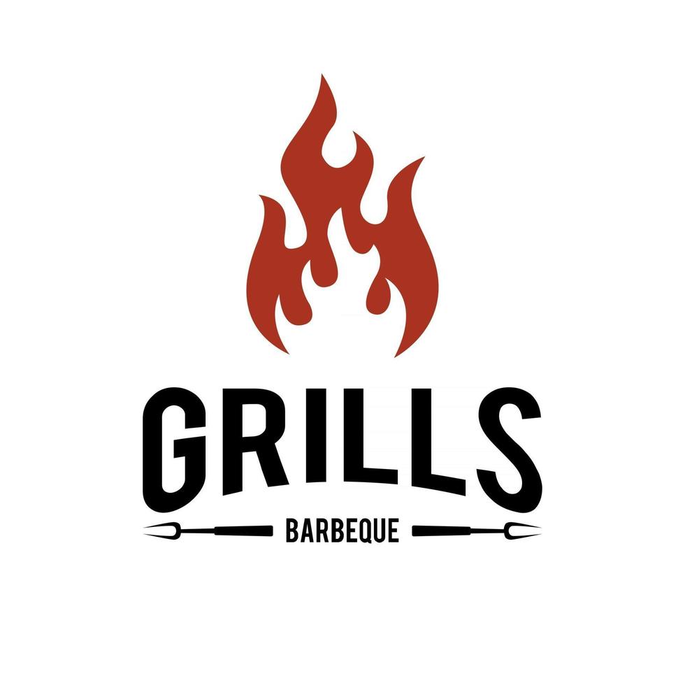 semplice e moderno premium barbecue logo design cibo o griglia modello illustrazione vettoriale concetto