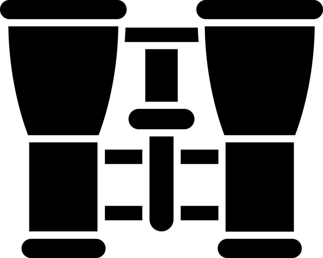 binoculare glifo icona nel piatto stile. vettore