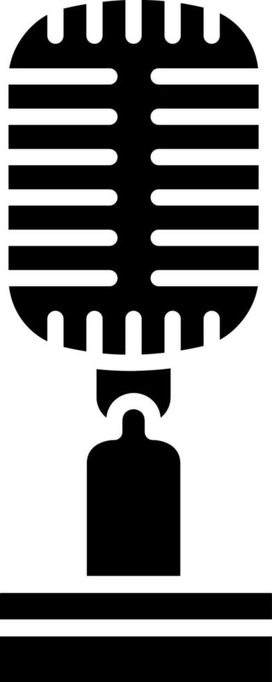 nero e bianca illustrazione di microfono icona o simbolo. vettore