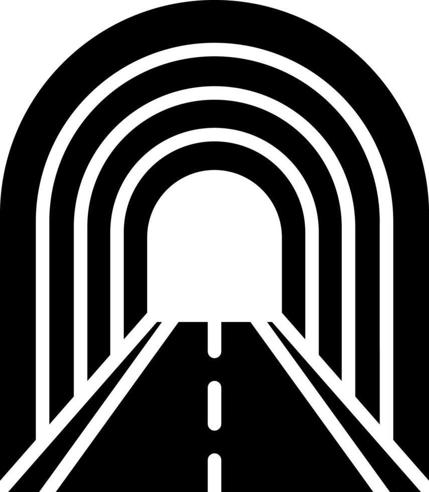 nero e bianca illustrazione di interno tunnel icona nel piatto stile. vettore