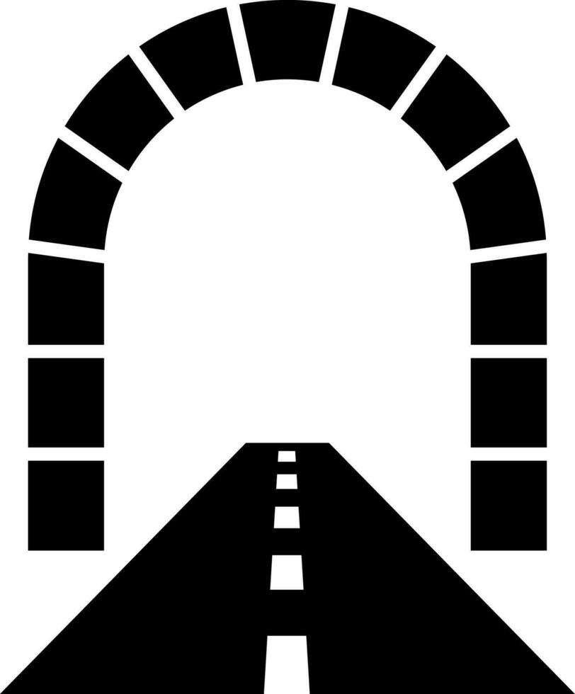 strada tunnel icona nel nero e bianca colore. vettore