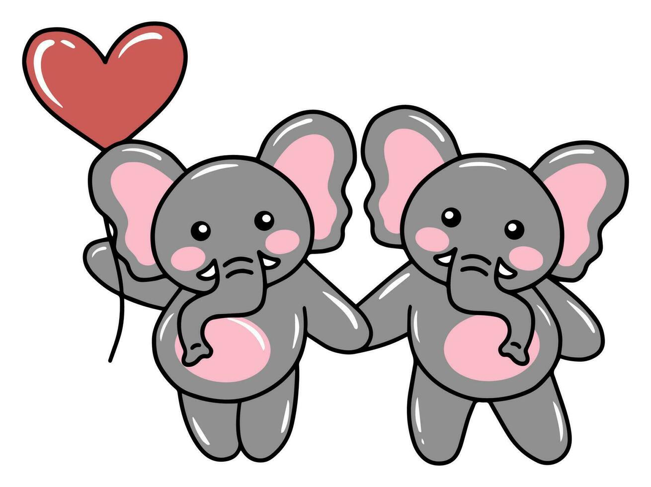 carino cartone animato elefante disegno illustrazione vettore