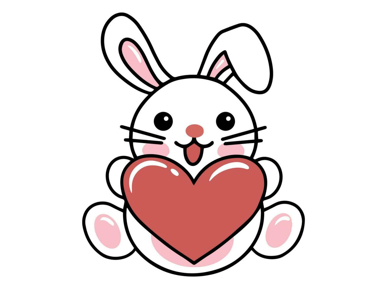 carino cartone animato coniglio disegno illustrazione vettore