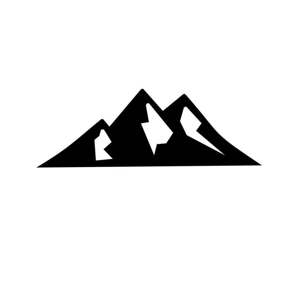 Progettazione semplice dell'illustrazione dell'icona di logo di vettore del nero della montagna