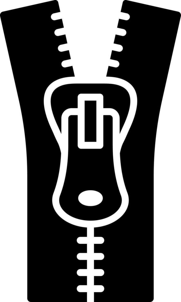 nero e bianca illustrazione di cerniera icona. vettore