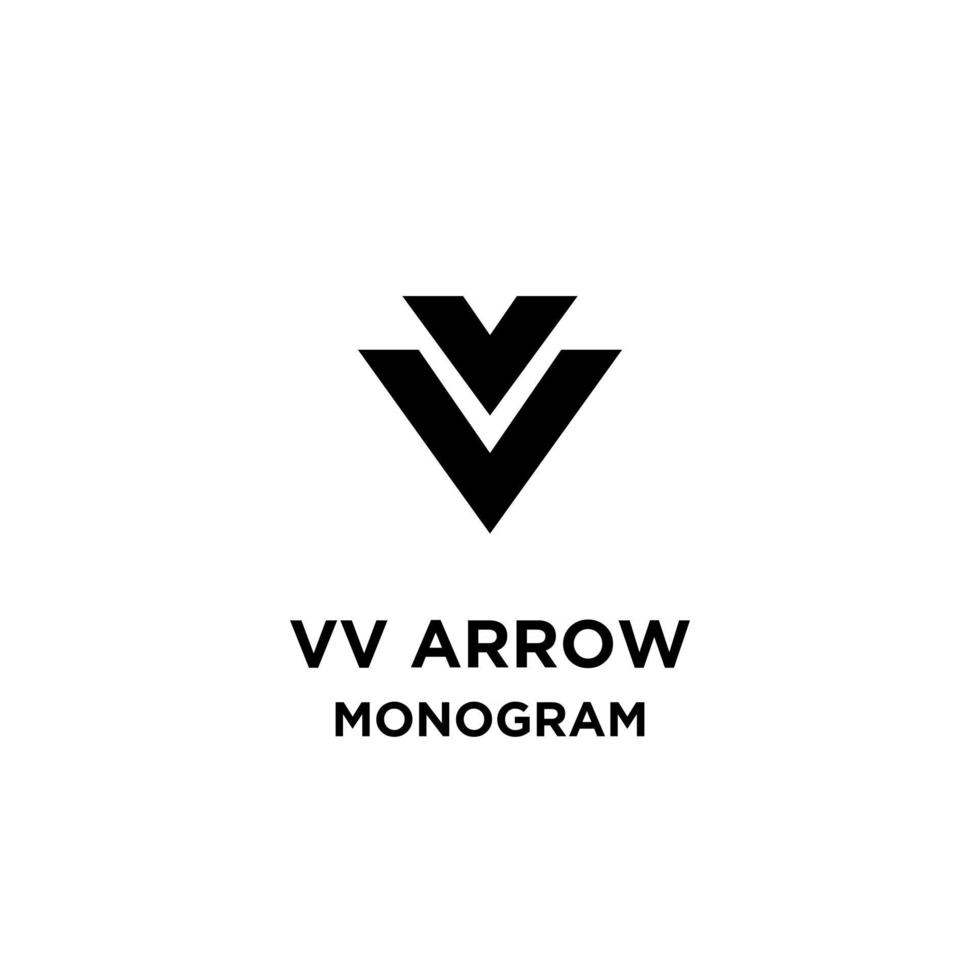 Semplice freccia monogramma lettera iniziale vv vettore icona logo illustration design