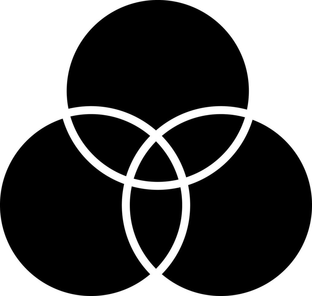 CMYK o rgb colore cerchio icona nel nero e bianca colore. vettore