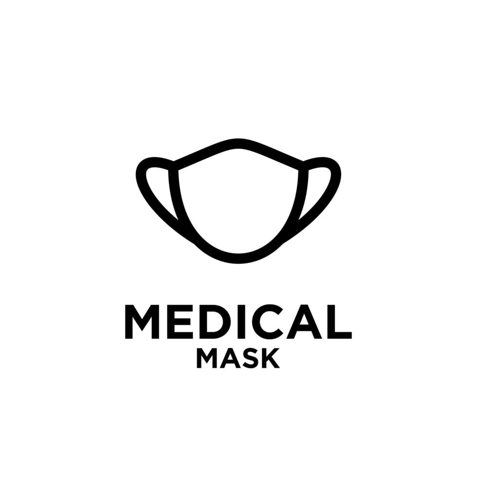 progettazione dell'illustrazione del modello di logo di vettore dell'icona della maschera medica