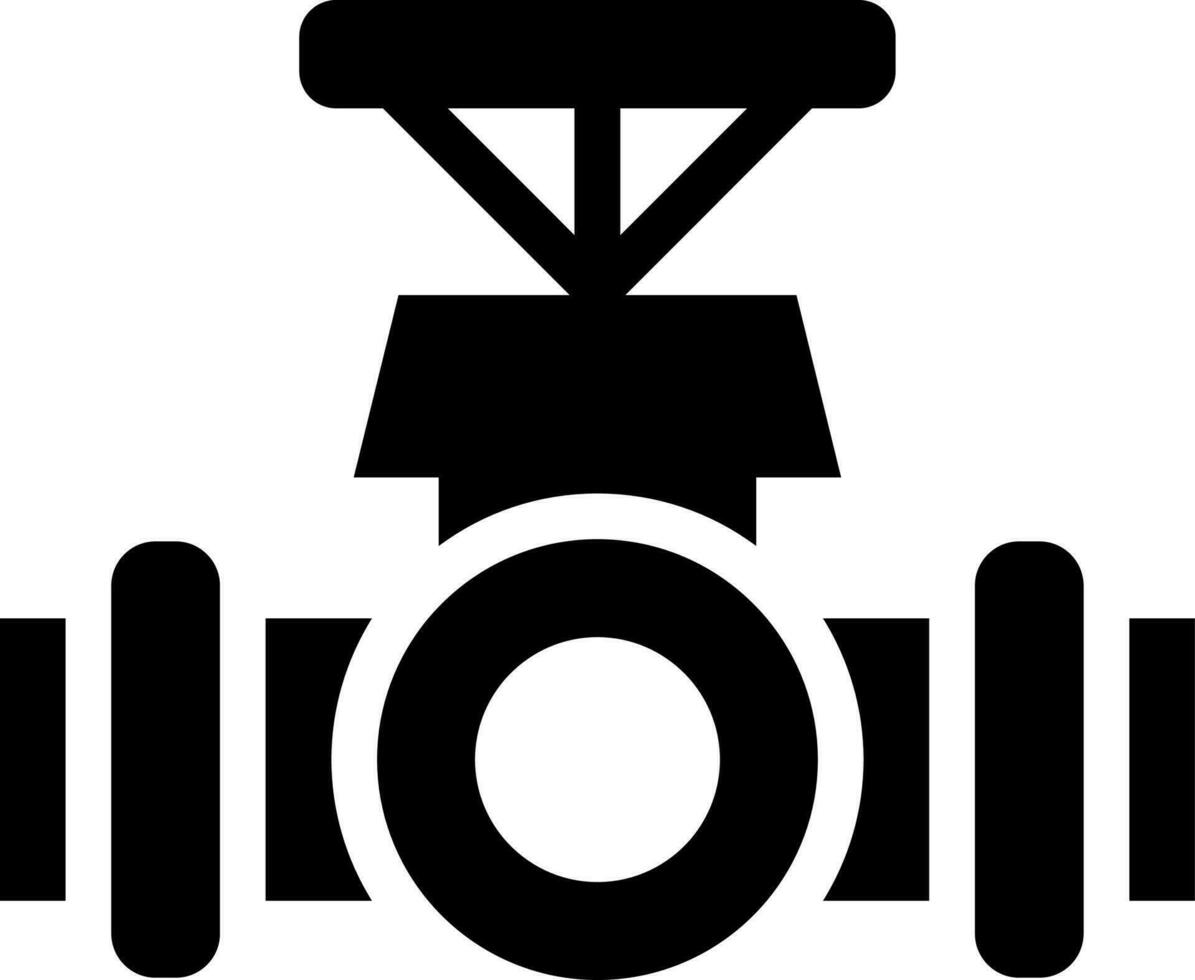 nero e bianca illustrazione di principale tubatura icona. vettore