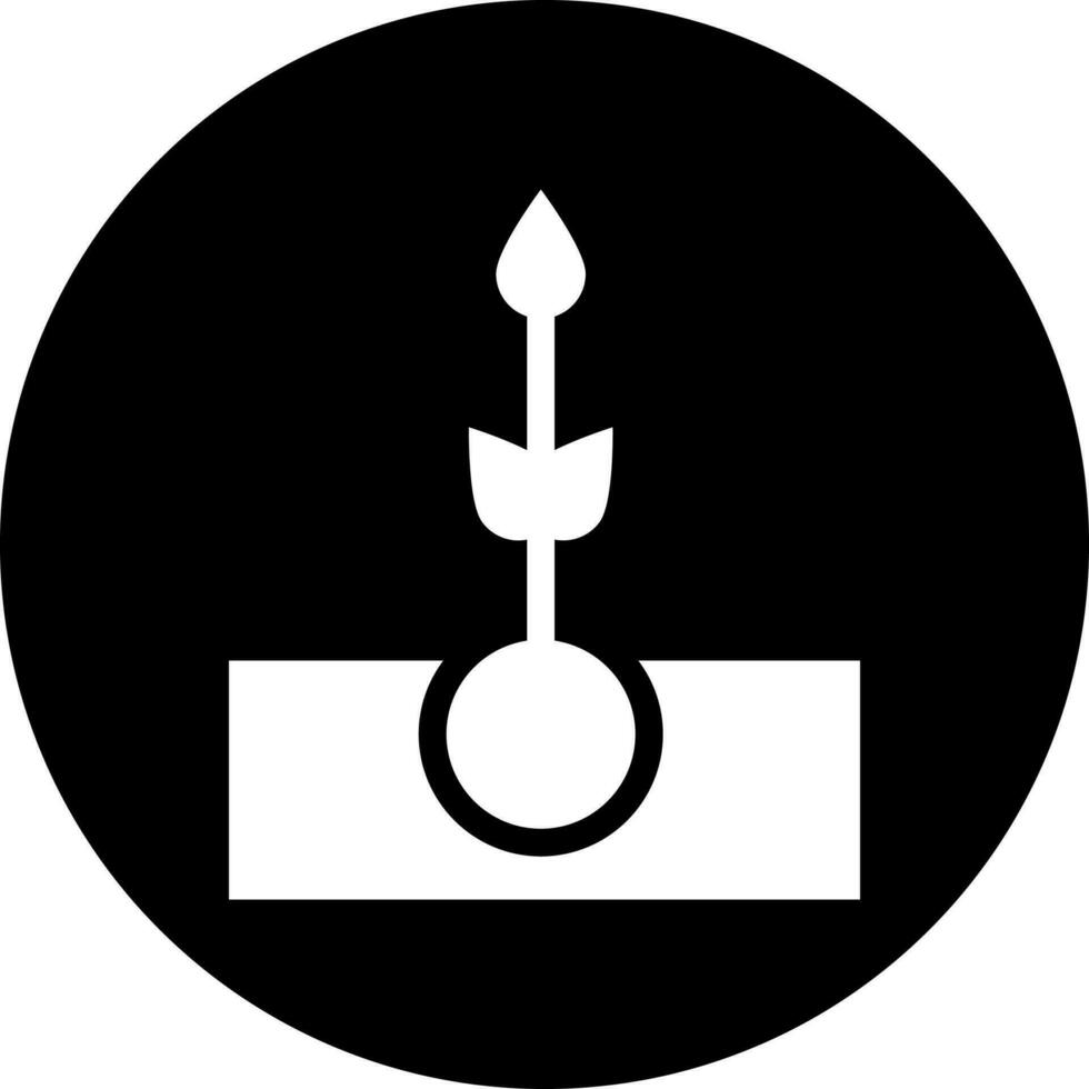 germinazione pianta glifo icona o simbolo. vettore
