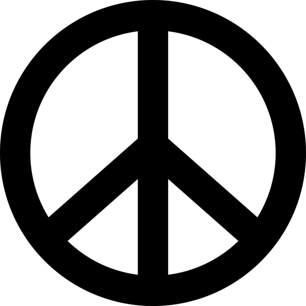nero e bianca illustrazione di pace icona. vettore
