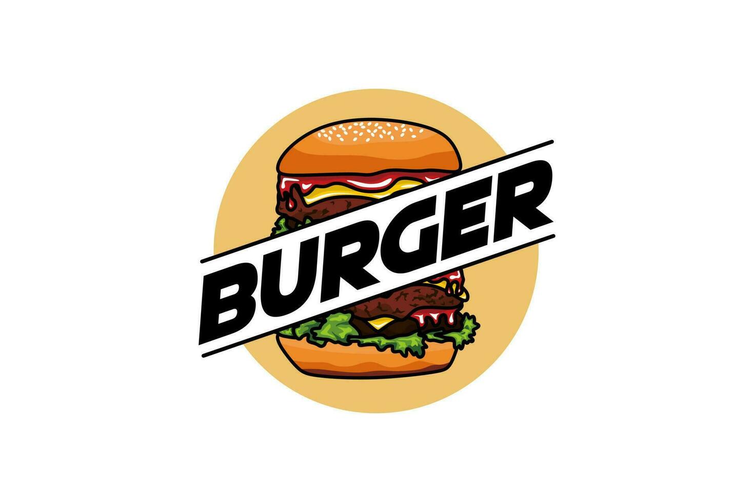 moderno astratto hamburger logo arte vettore illustrazione design