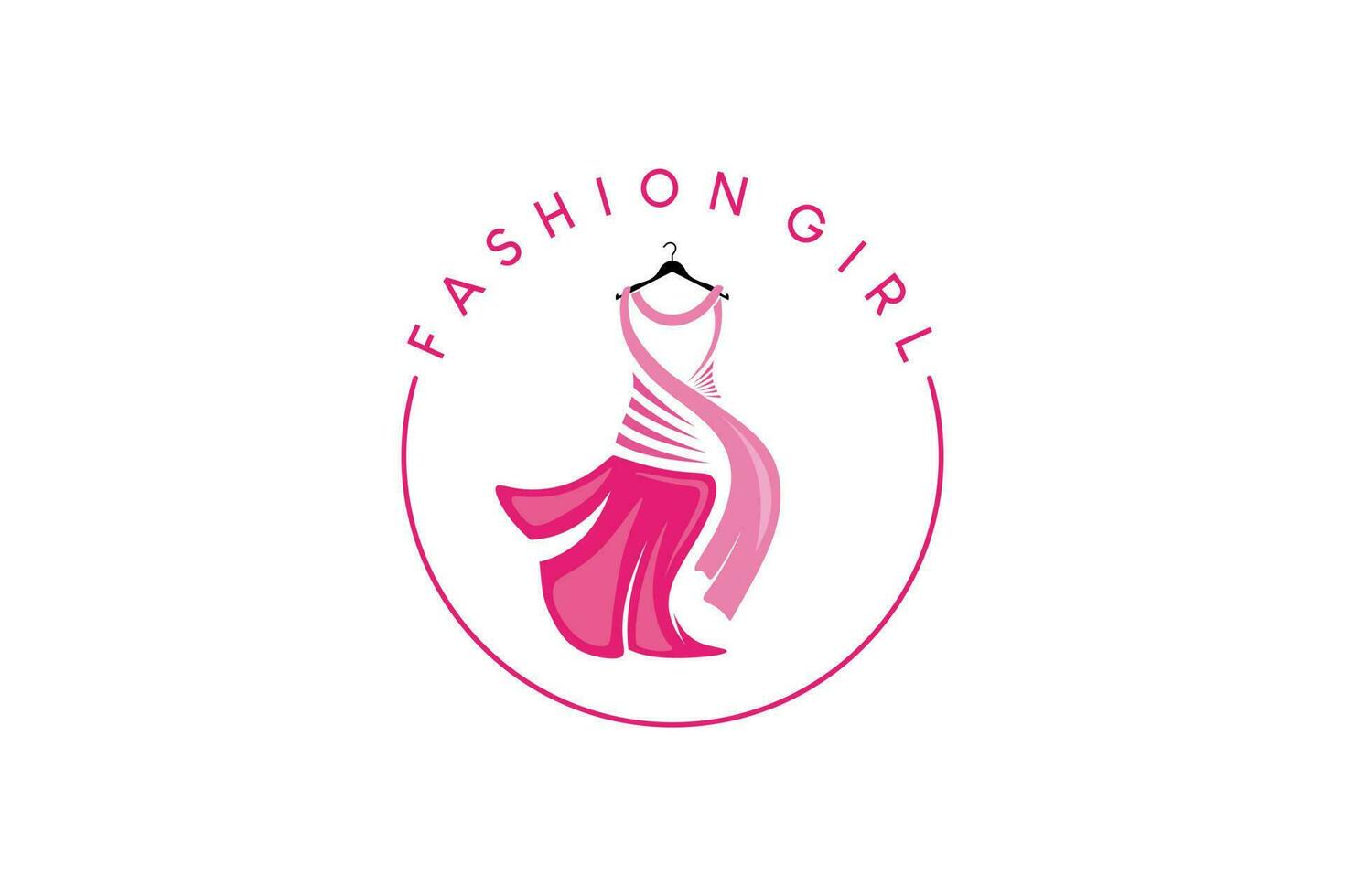rosa donna vestito logo disegno, bellezza moda logo vettore illustrazione