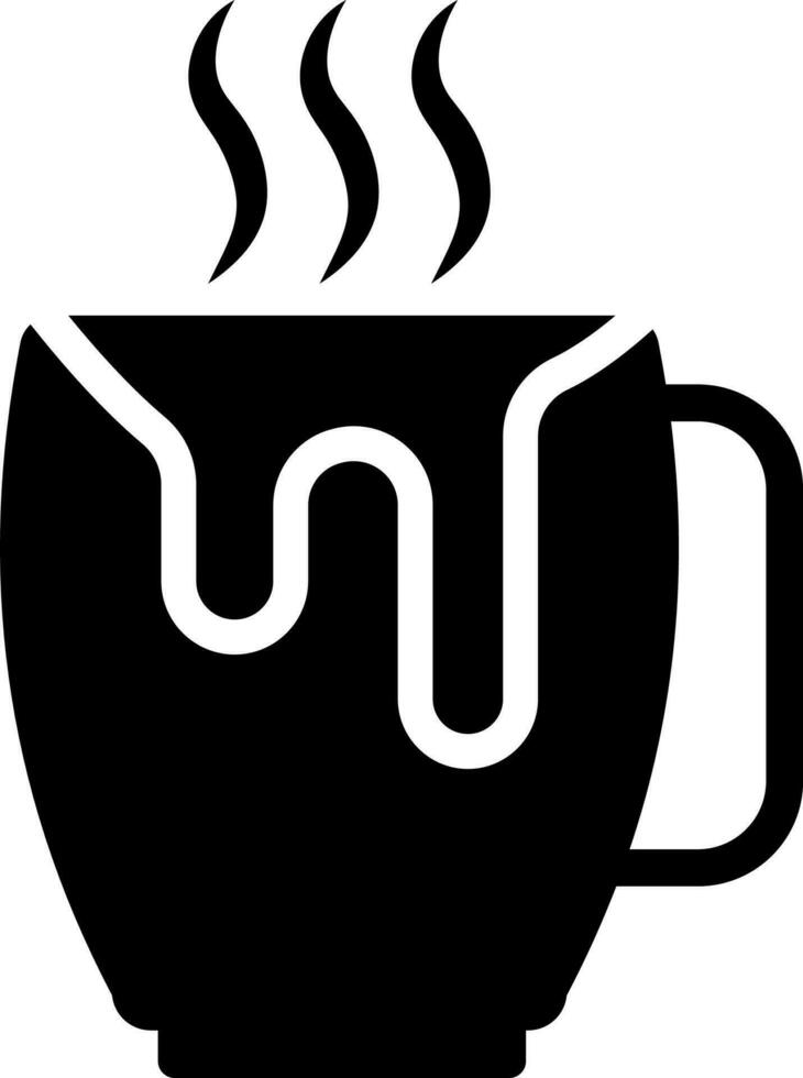 fluente caldo caffè tazza nel nero colore. vettore