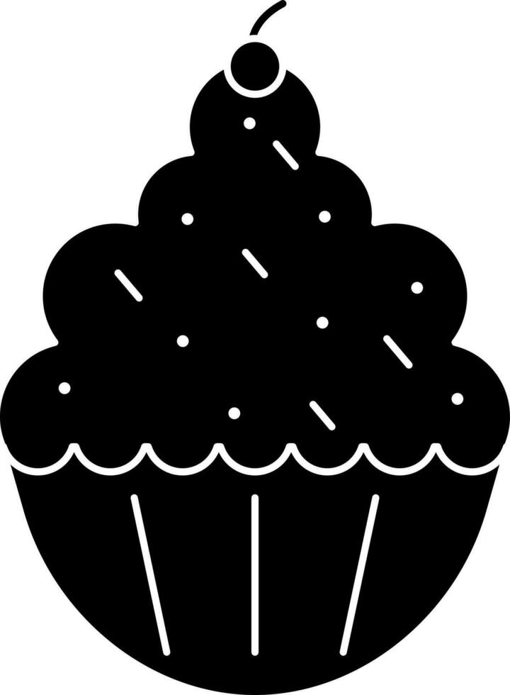 illustrazione di Cupcake glifo icona. vettore