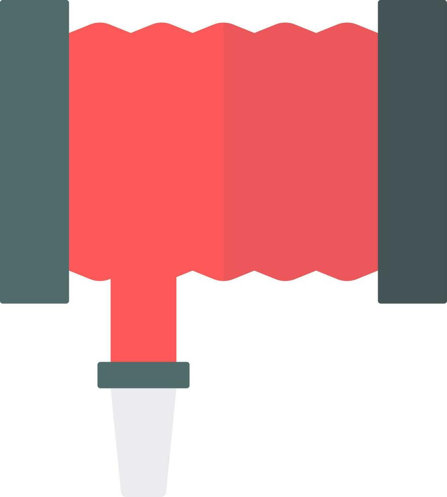 tubo flessibile tubo icona nel rosso e grigio colore. vettore