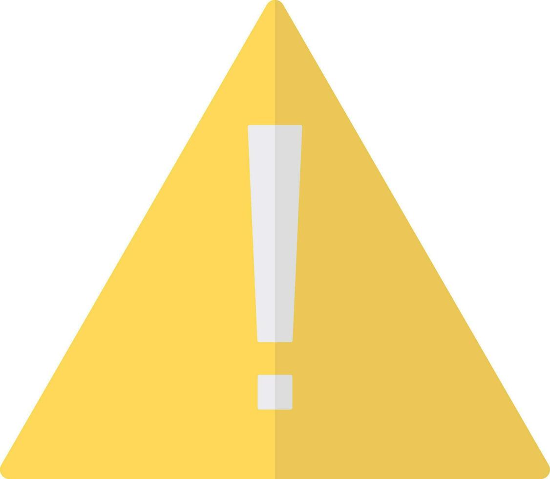 piatto stile avvertimento simbolo nel bianca e giallo colore. vettore