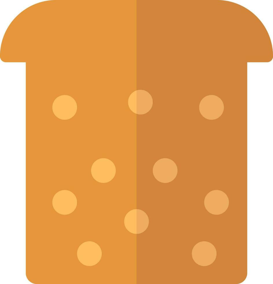 Marrone pane fetta icona su bianca sfondo. vettore