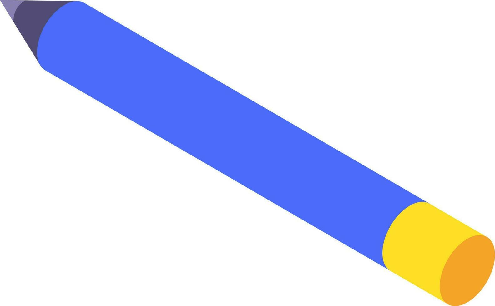 isometrico icona di penna nel blu e giallo colore. vettore