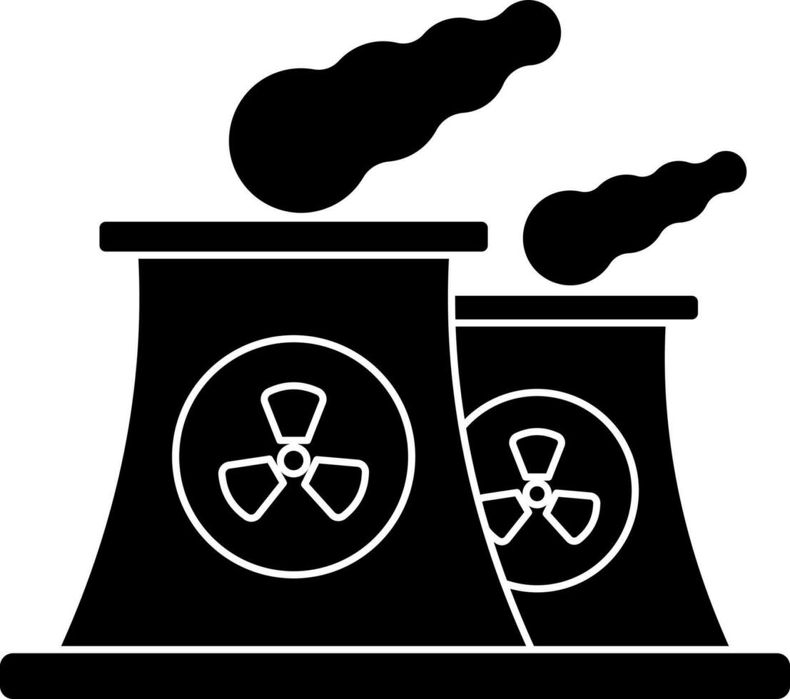 vettore cartello o simbolo di nucleare energia nel nero e bianca colore.
