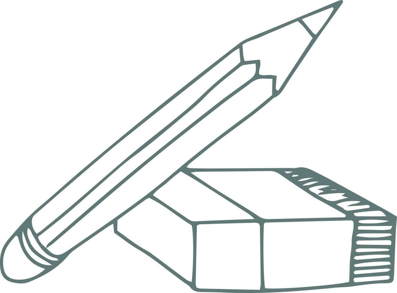 scarabocchio illustrazione di matita e gomma. vettore