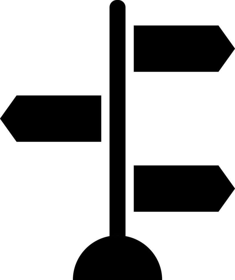 direzione segnale icona nel glifo stile. vettore