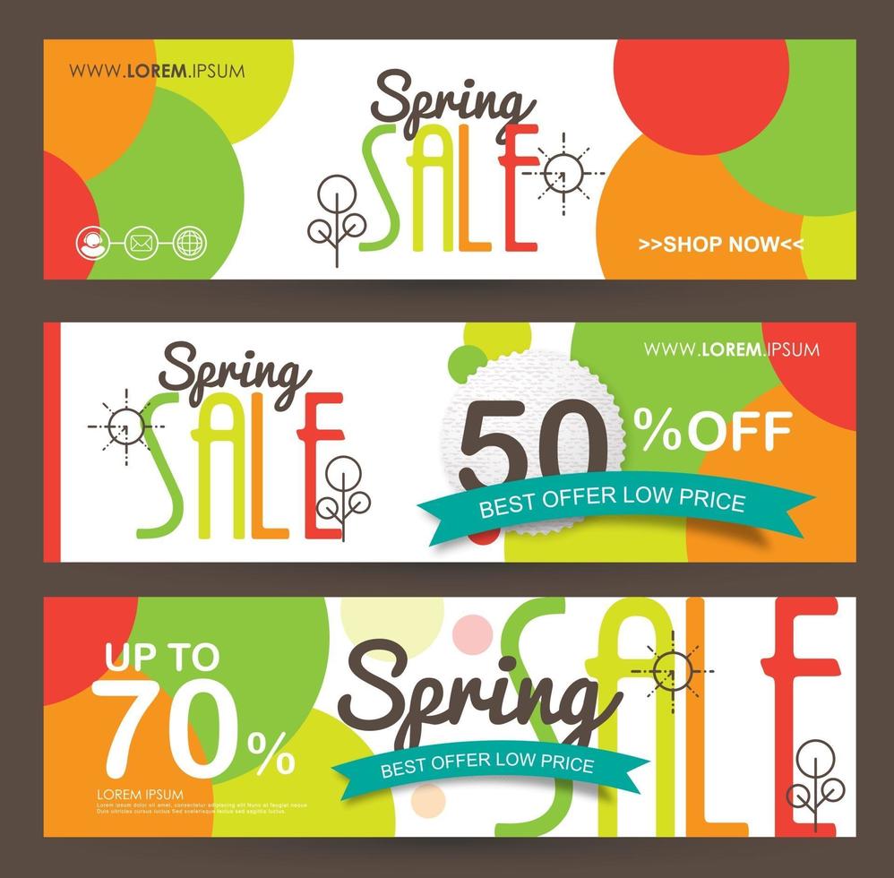 promozione del modello di banner sconto vendita primavera vettore