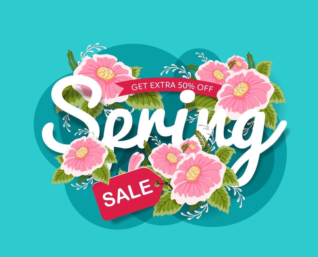 promozione del modello di banner sconto vendita primavera vettore